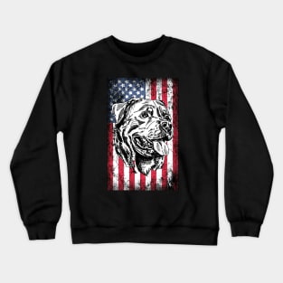 Patriotic Rottweiler American Flag Crewneck Sweatshirt